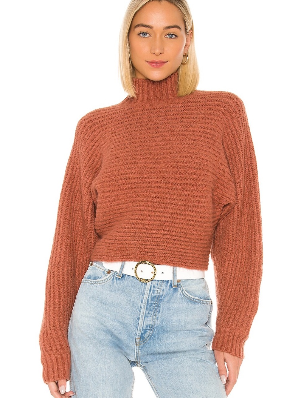 Lovers + Friends Revolve Judith Knit Sweater Size M Pink Brick